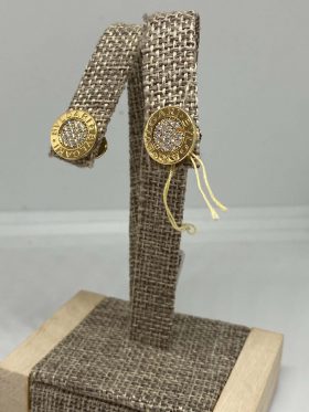 18ky Yellow Gold Bvlgari Diamond Earrings