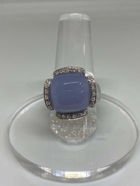 18K White Gold Moonstone Ring