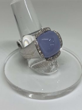 18K White Gold Moonstone Ring