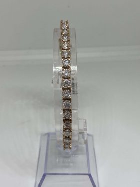 14kt White Gold Round Cut Diamond Bracelet