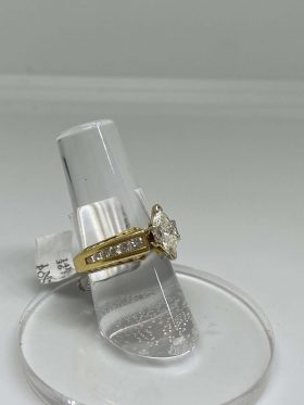 14kt Yellow Gold Marquise Cut Diamond Engagement Ring