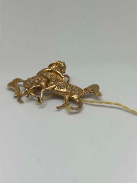 14kt Yellow Gold Diamond Horse Pin