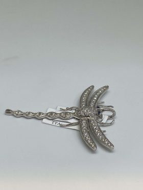 18K White Gold Diamond Dragonfly Pendant