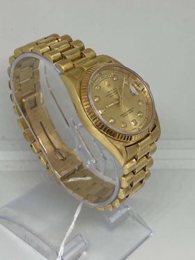 18kt Yelllow Gold Rolex - President With Custom Diamond Dial